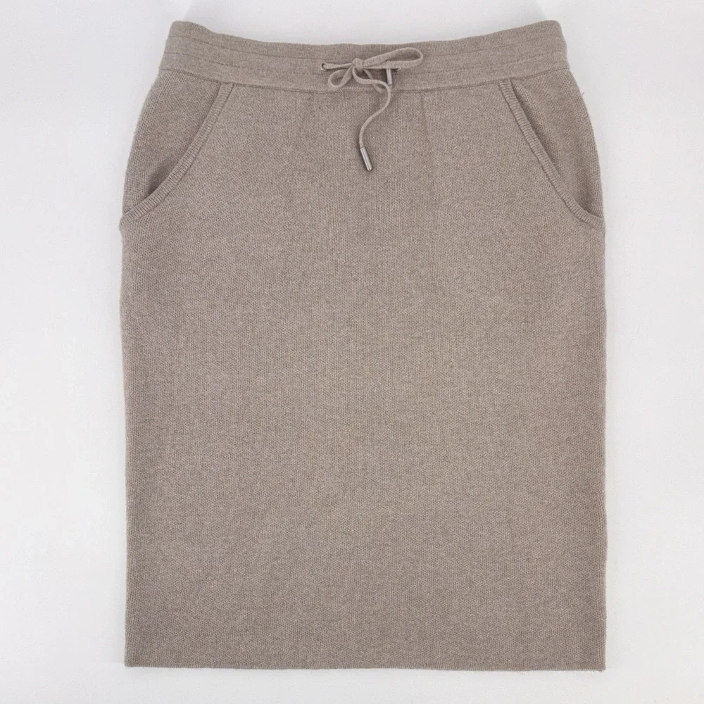 Reiss Connie Knit‎ Pencil Skirt Medium Beige Wool/Alpaca Blend Pockets EUC